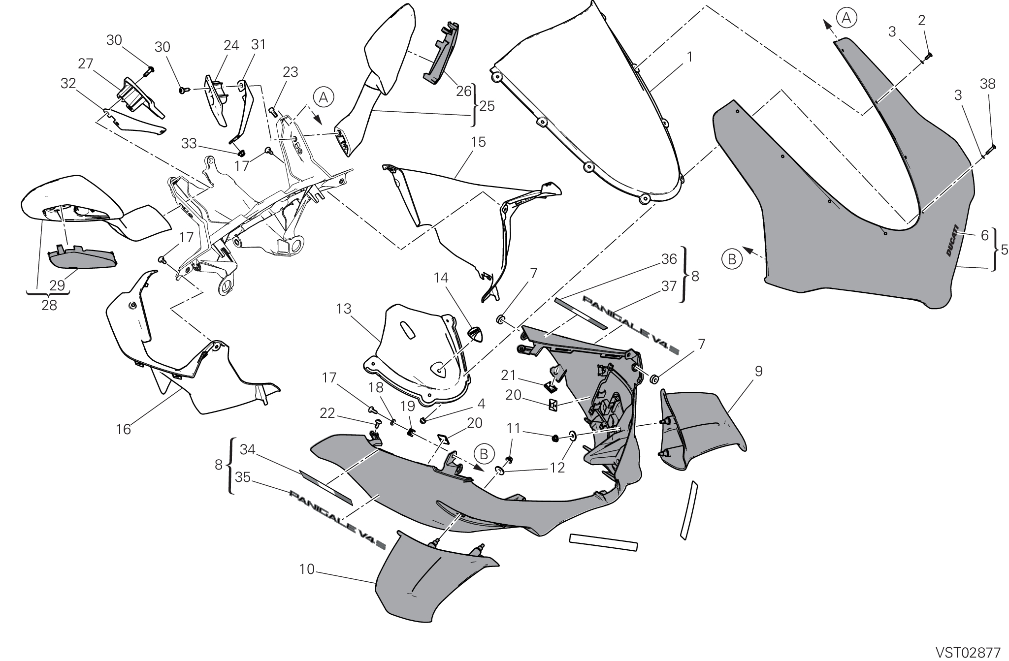 37A CAPOT AVANT POUR SUPERBIKE PANIGALE V4 S 2025