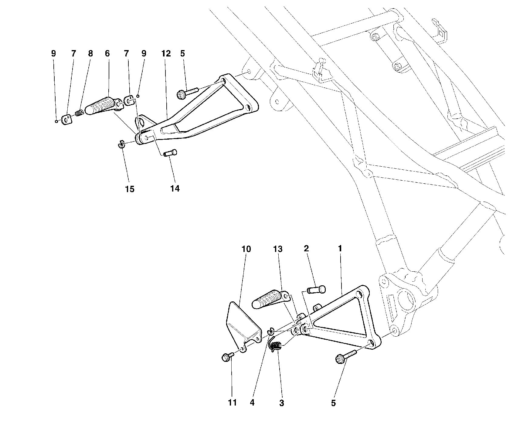 210 REPOSE PIEDS DROIT POUR SUPERSPORT 900 SS 1999