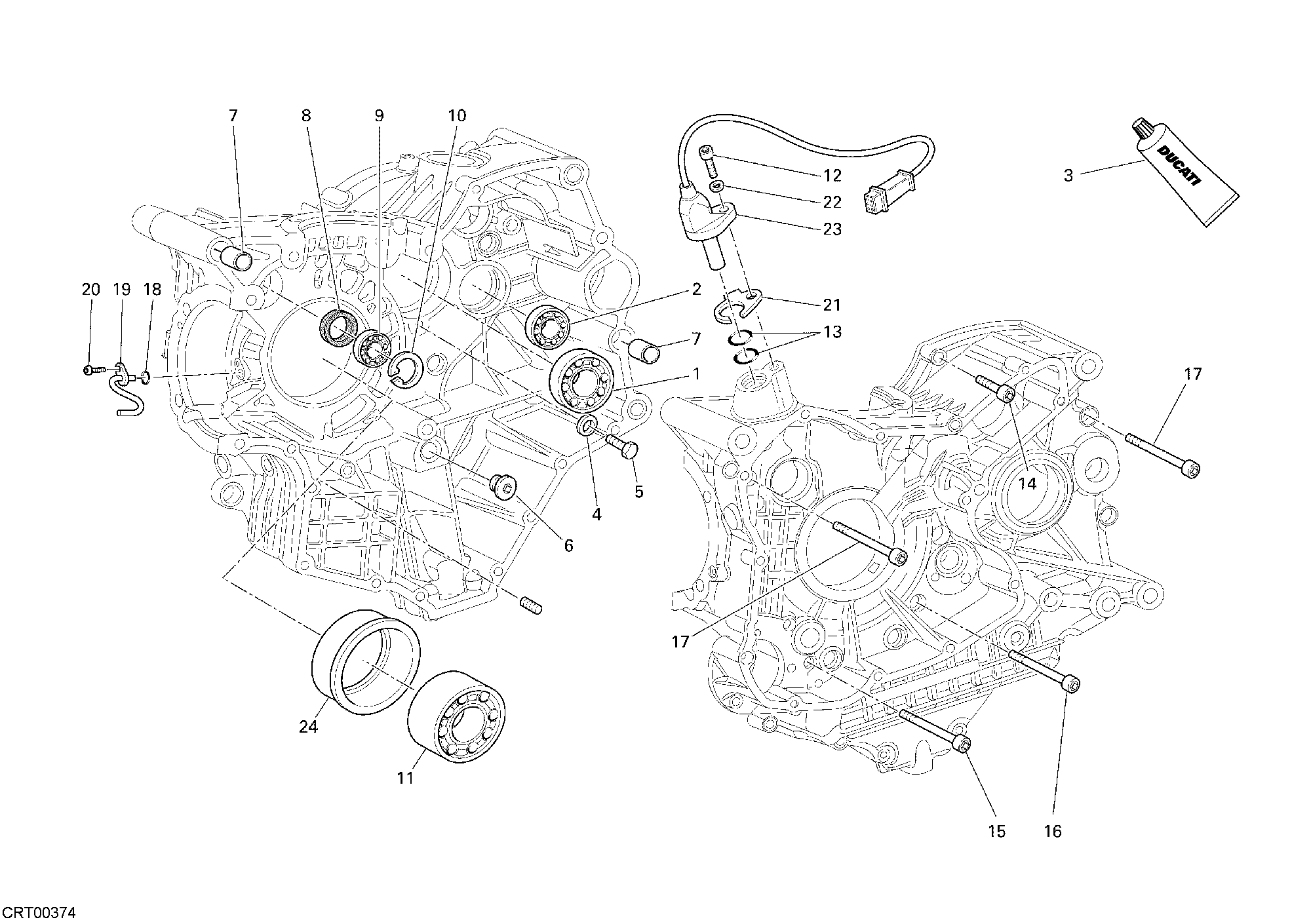 10A ROULEMENTS CARTER MOTEUR POUR SUPERBIKE 1098 2007