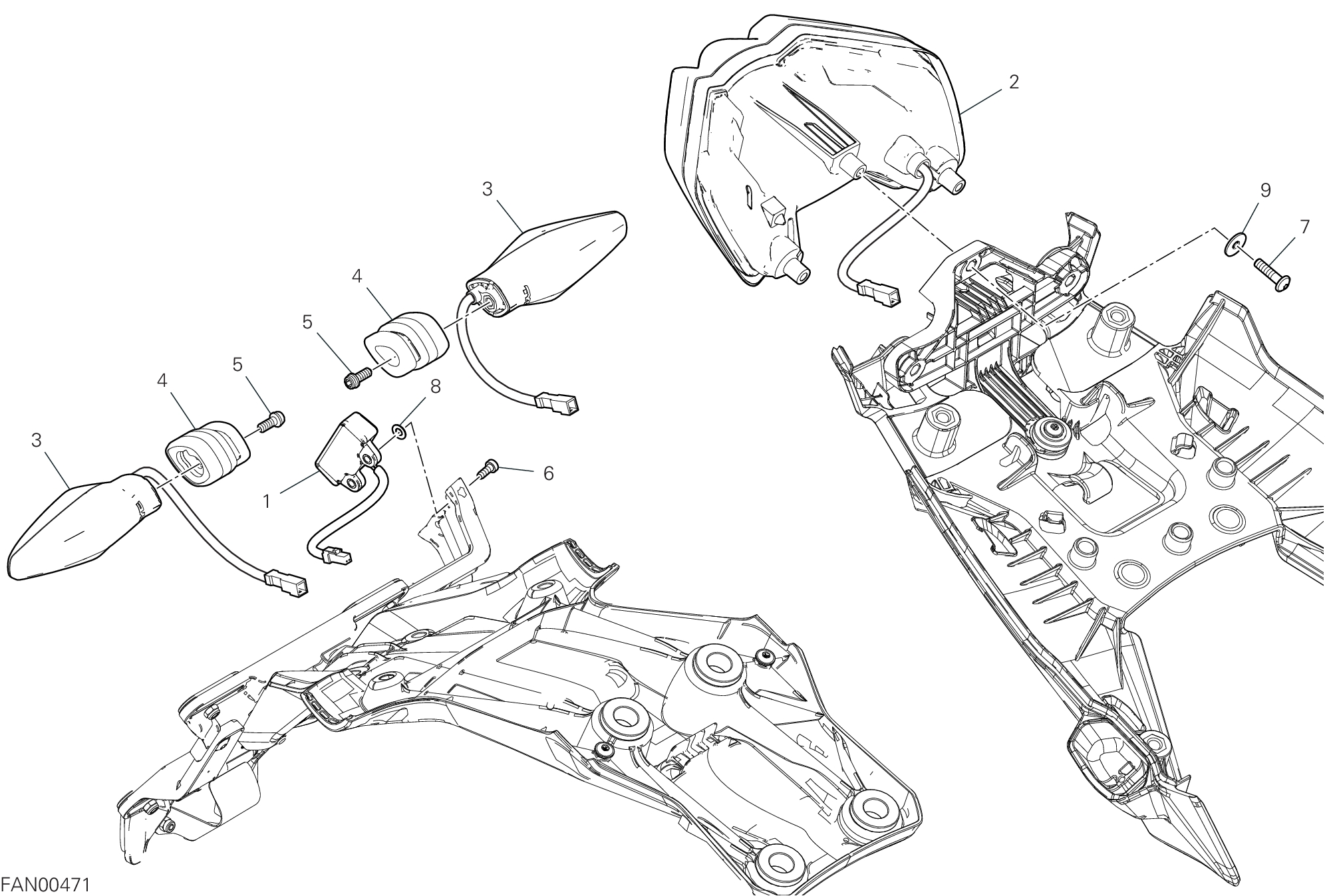 14B FEU ARRIERE POUR MULTISTRADA V4 RS WITH OPTIONALS 2025