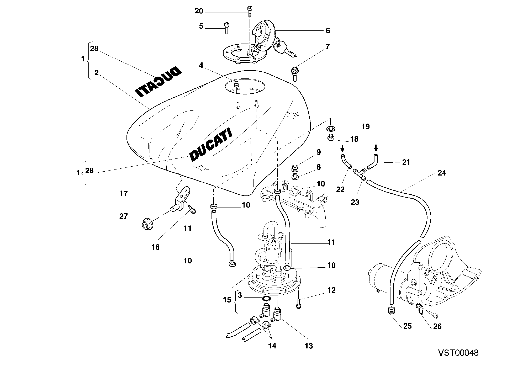 034 RESERVOIR CARBURANT POUR SUPERBIKE 996 SPS 2000