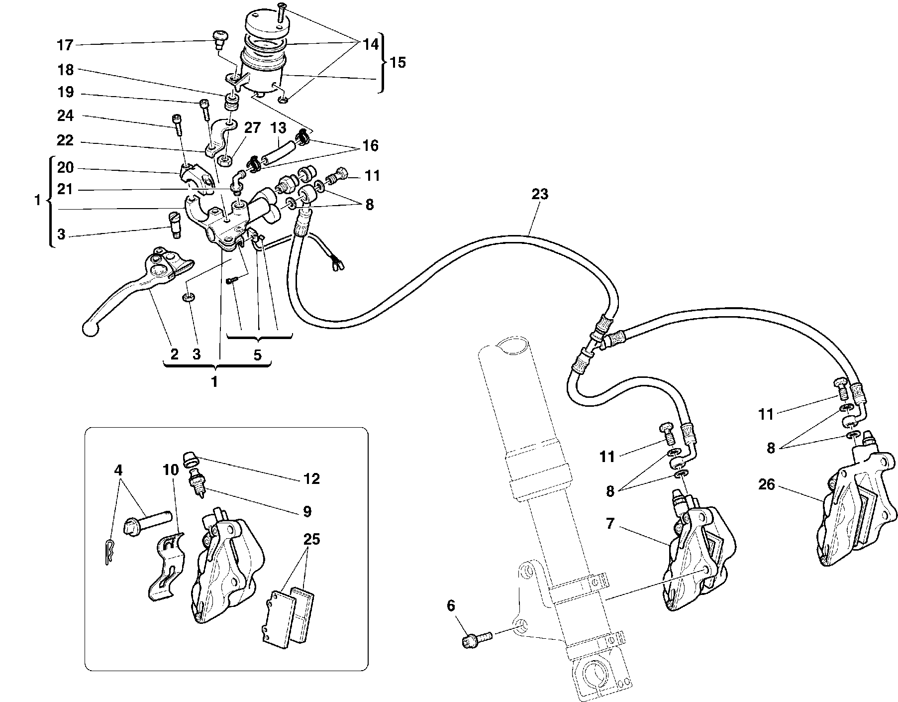 250 SYSTEME DE FREIN AVANT POUR SUPERBIKE 996 1999