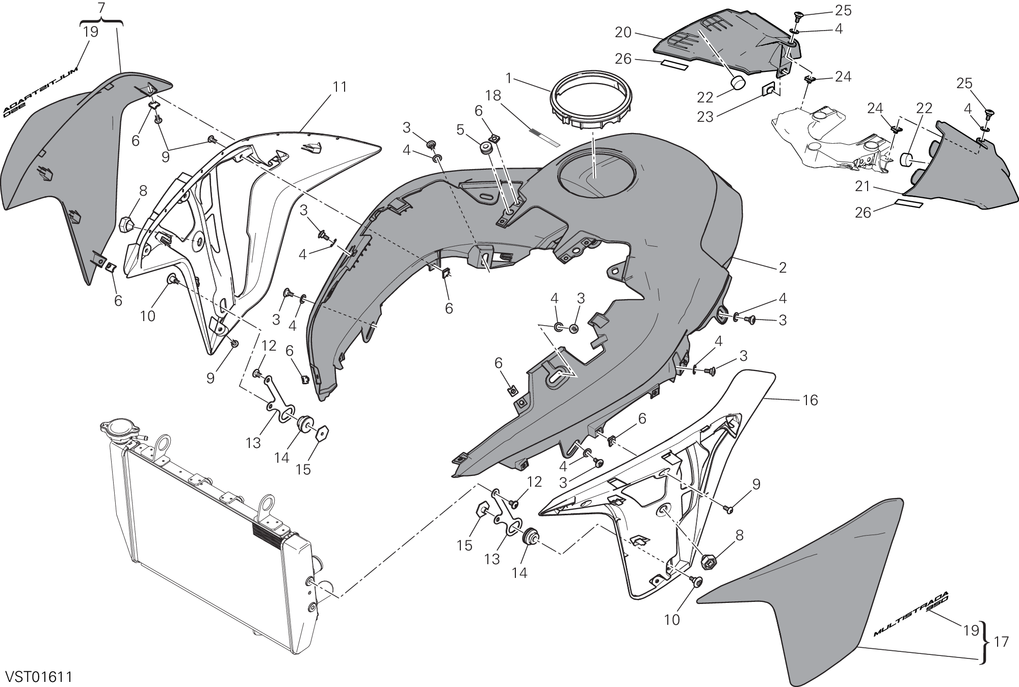 34A CARENATURA POUR MULTISTRADA 950 2018