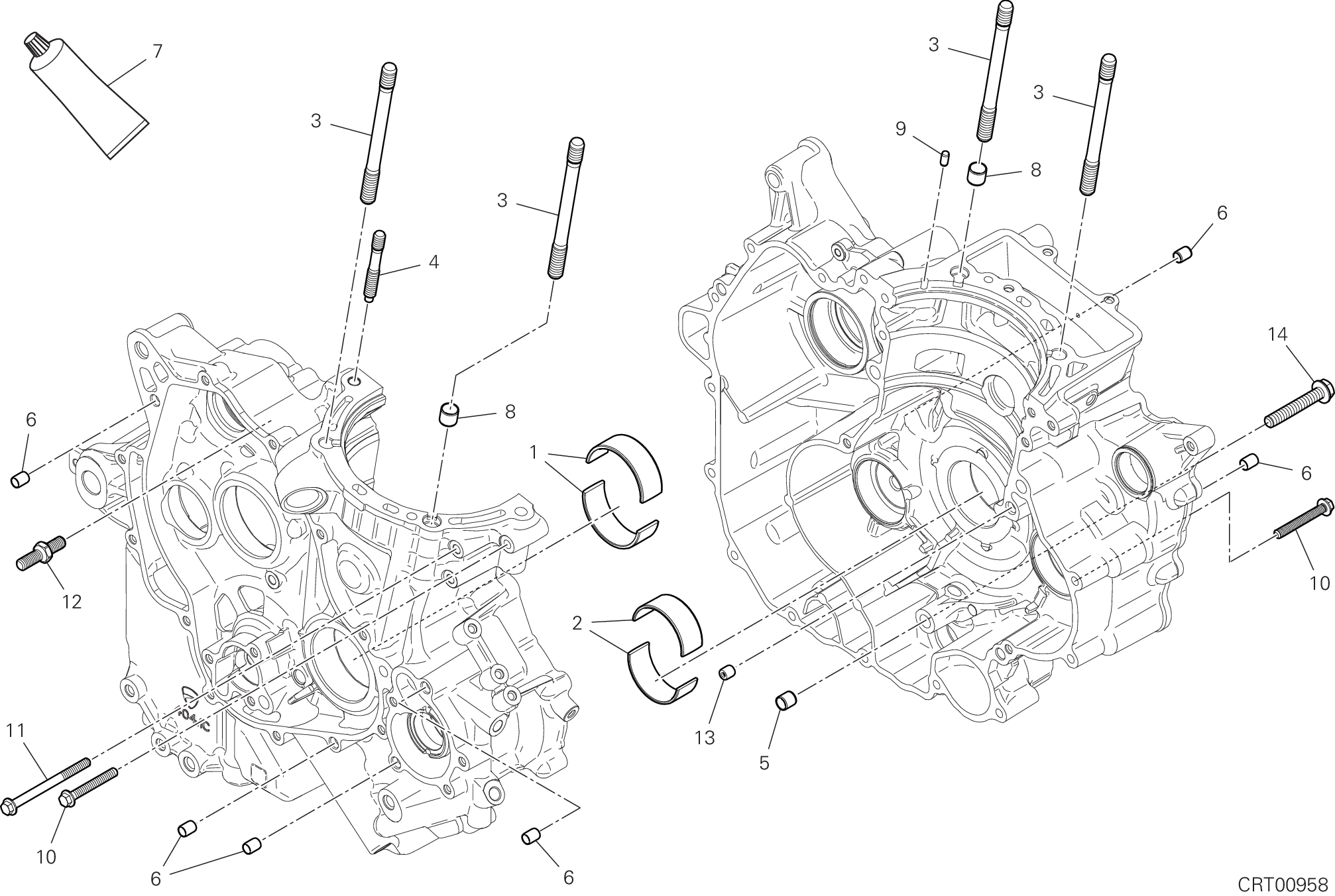 09B PAIRE DE DEMI CARTERS POUR HYPERMOTARD 698 MONO 2024