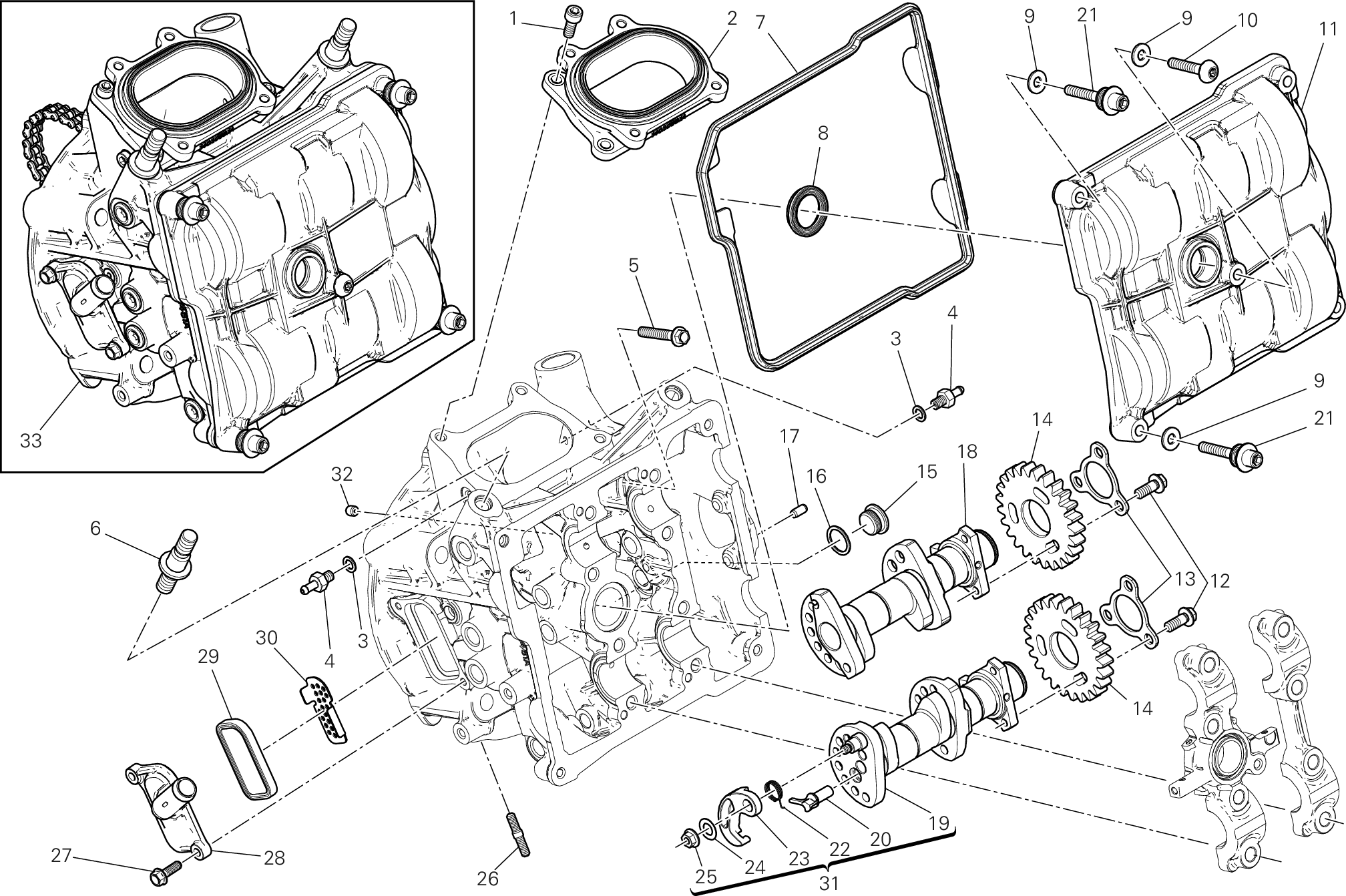 013 CULASSE HORIZONTALE DISTRIBUTION POUR SUPERBIKE 1199 PANIGALE R 2013
