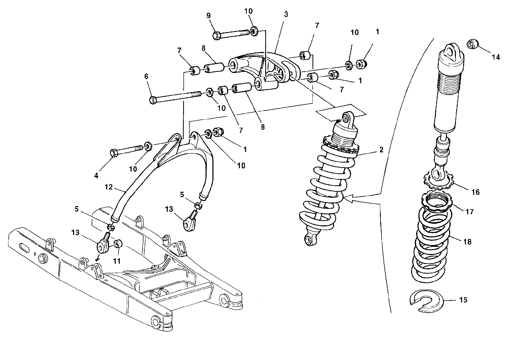301 AMORTISSEUR ARRIERE POUR MONSTER 600 1999