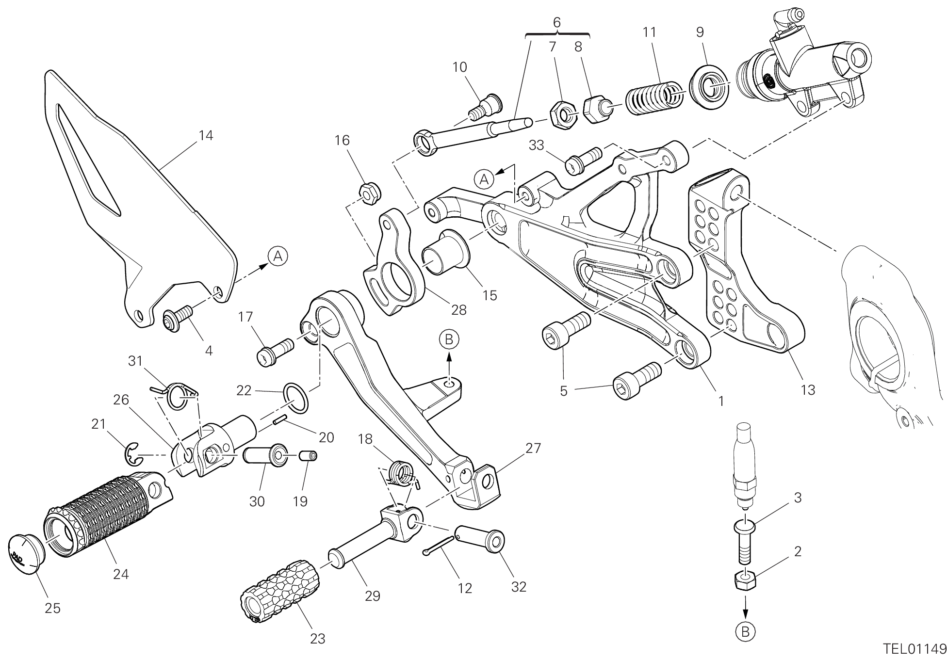 26B REPOSE PIEDS DROIT POUR SUPERBIKE PANIGALE V4 SPECIALE 2019