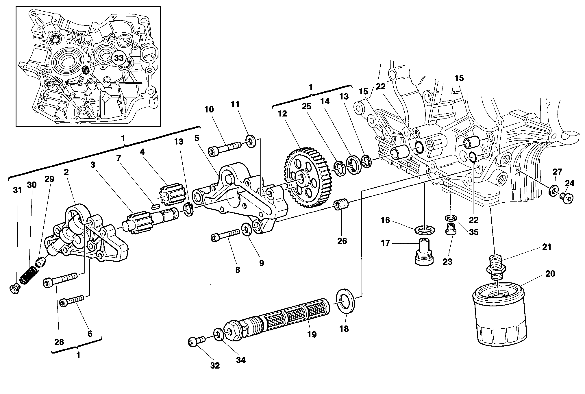 009 POMPE A HUILE FILTRE POUR SUPERBIKE 916 R 1998