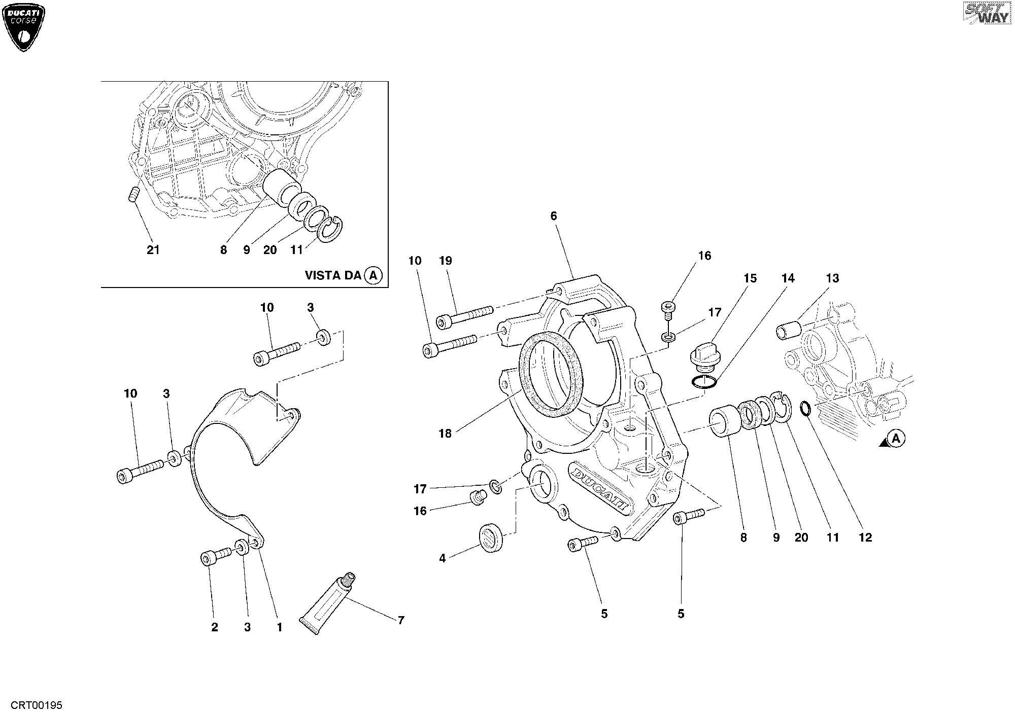 005 COUVERCLE EMBRAYAGE POUR SUPERBIKE 999 RS 2004