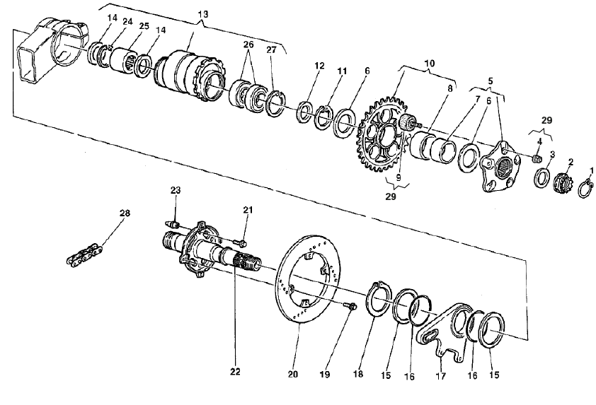280 MOYEU ROUE ARRIERE POUR SUPERBIKE 748 R 1999