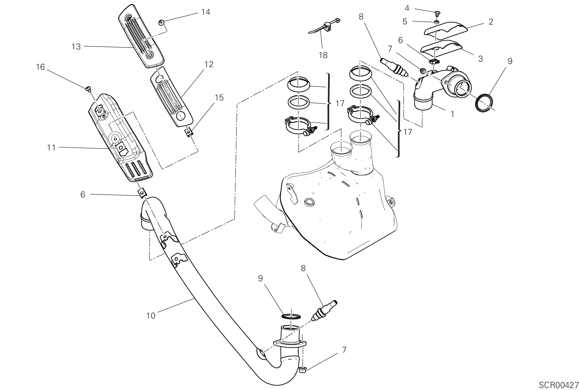 31A TUYAU ECHAPPEMENT POUR SCRAMBLER NIGHTSHIFT 2G 2024