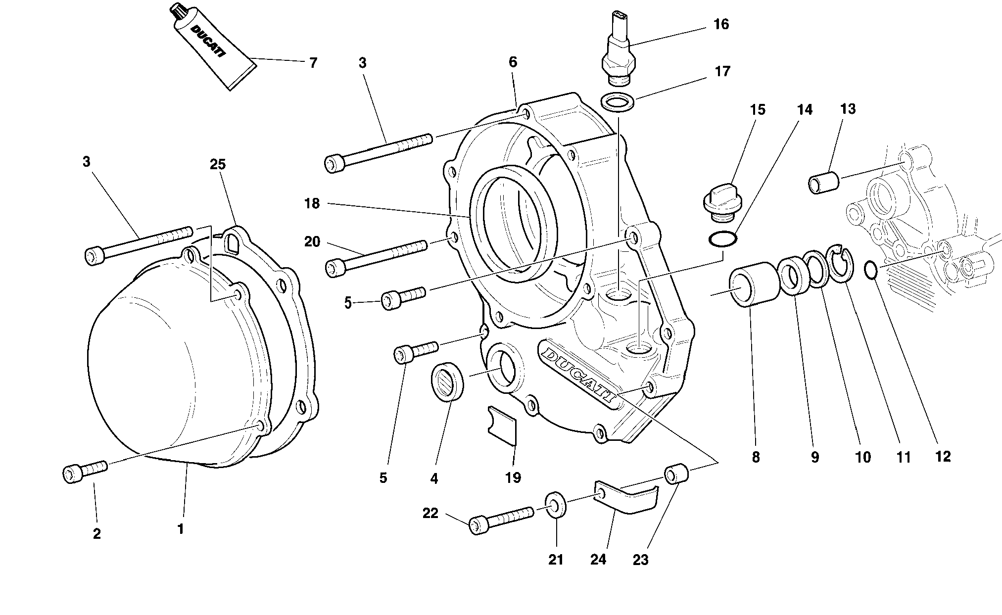005 COUVERCLE EMBRAYAGE POUR SPORT TOURING ST4 1999