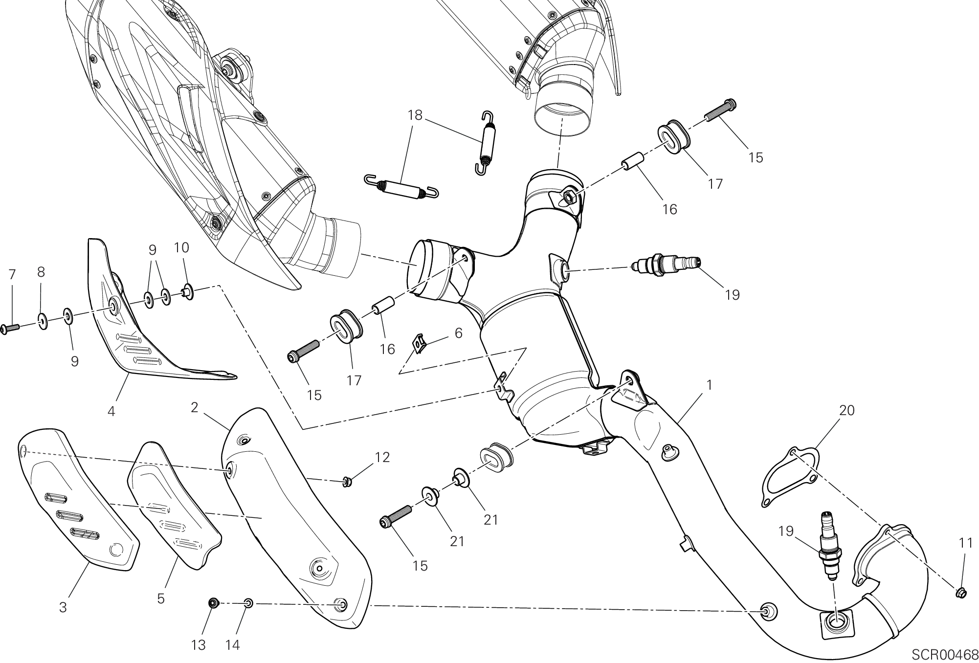 30A COLLECTEUR DECHAPPEMENT POUR HYPERMOTARD 698 MONO 2025