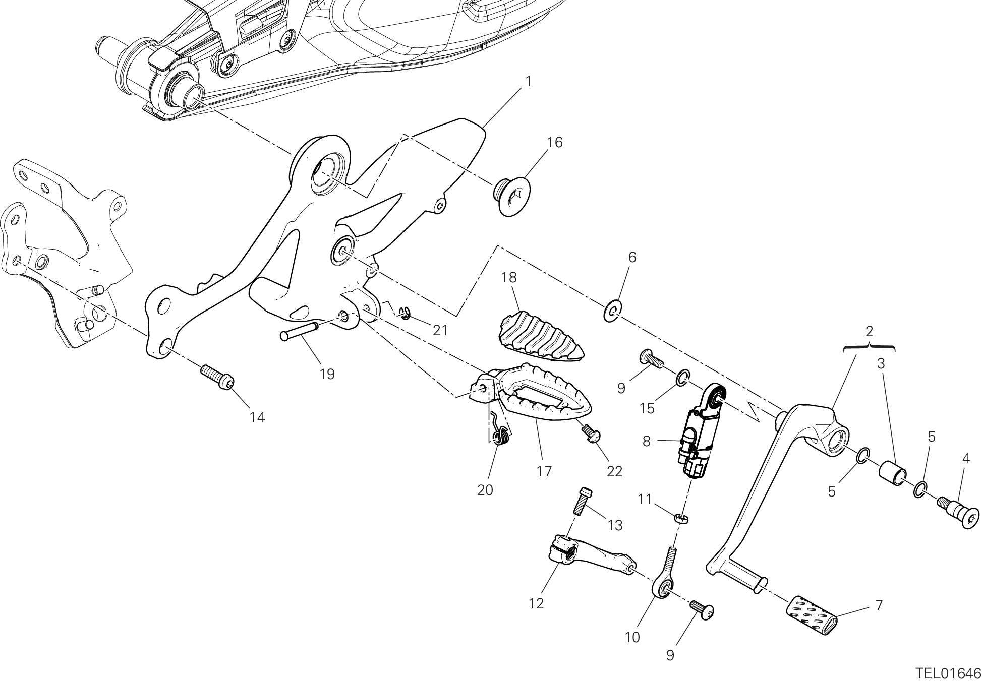 25A REPOSE PIED GAUCHE POUR DIAVEL V4 2023