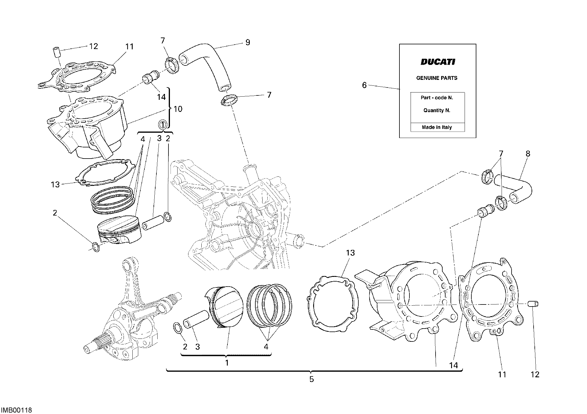 007 CYLINDRE PISTON POUR SUPERBIKE 1098 R 2008