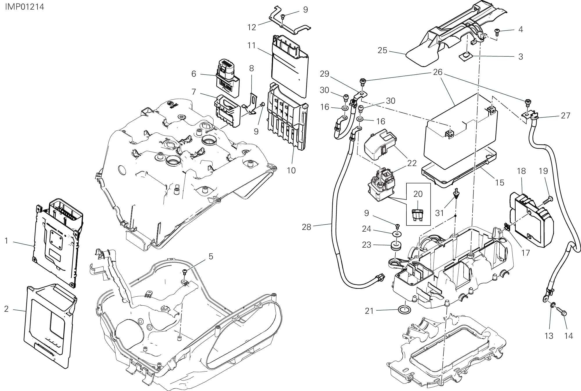 13D SUPPORT BATTERIE POUR SUPERBIKE PANIGALE V4 S 2023