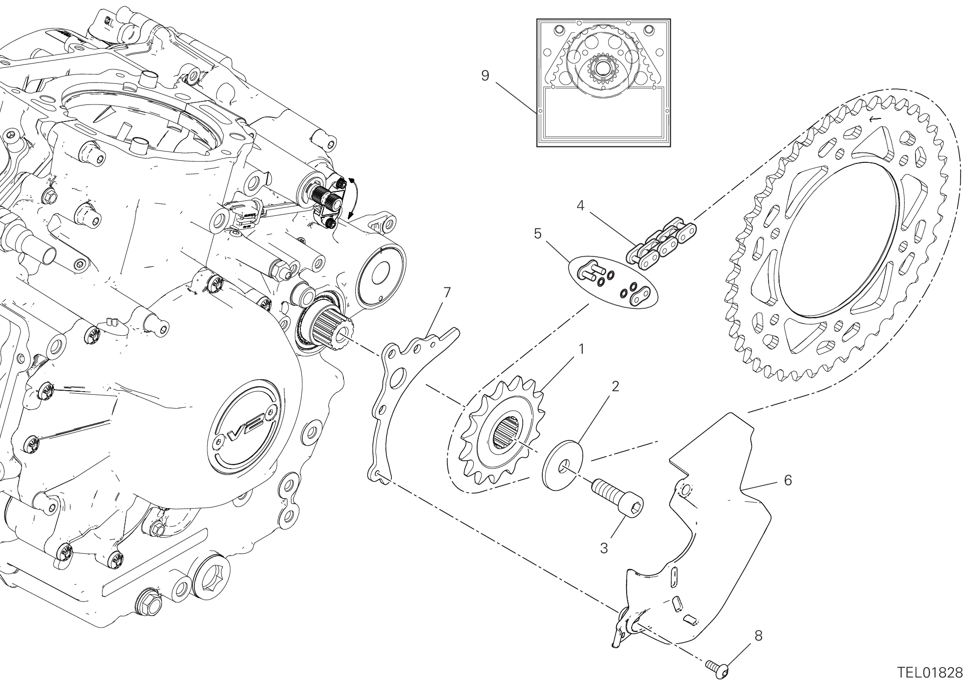 17A PIGNON CHAINE POUR SUPERBIKE PANIGALE V2 NEW 2025