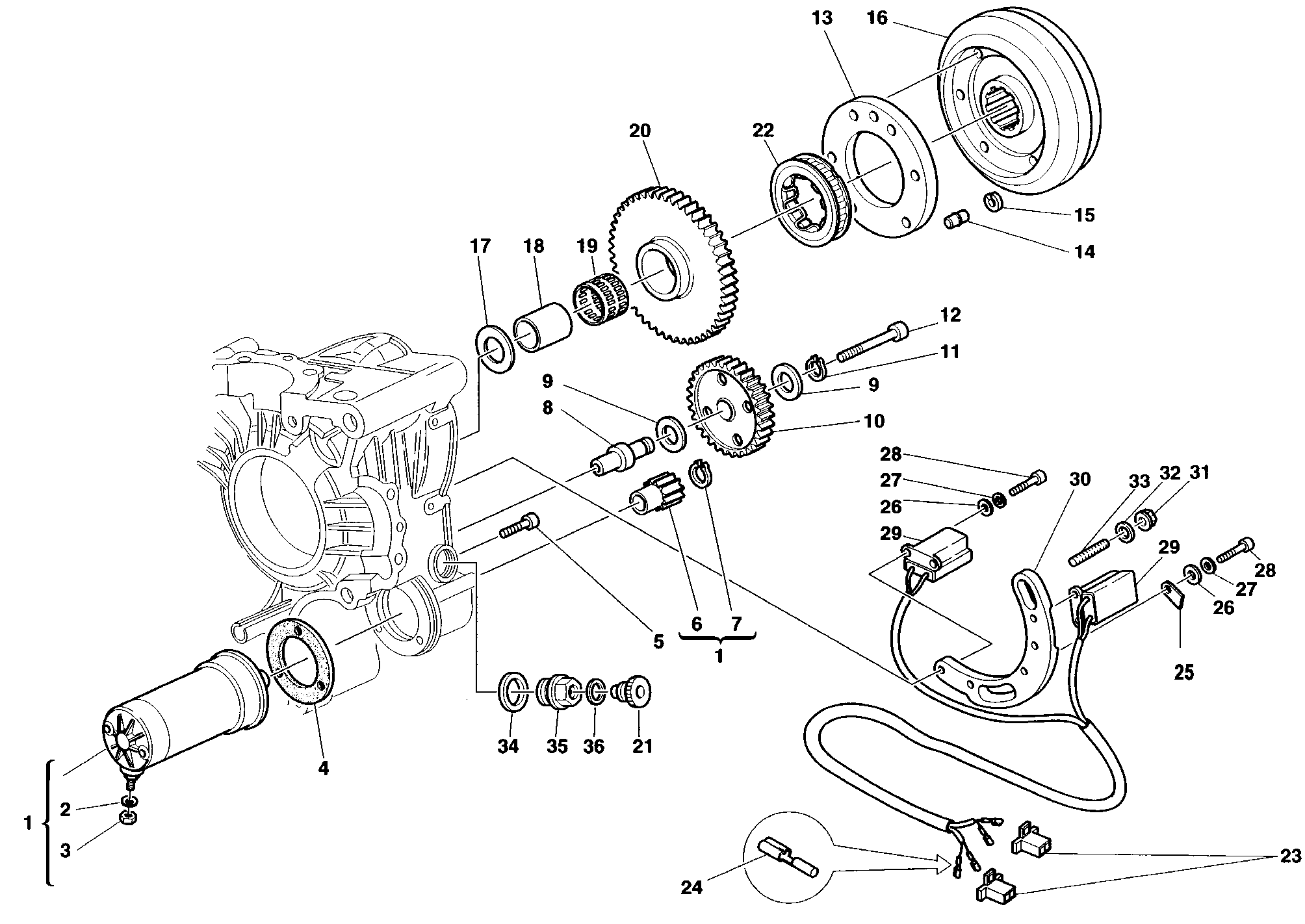 012 GENERATEUR MOTEUR DEMARRAGE POUR MONSTER 900 CROMO 1998