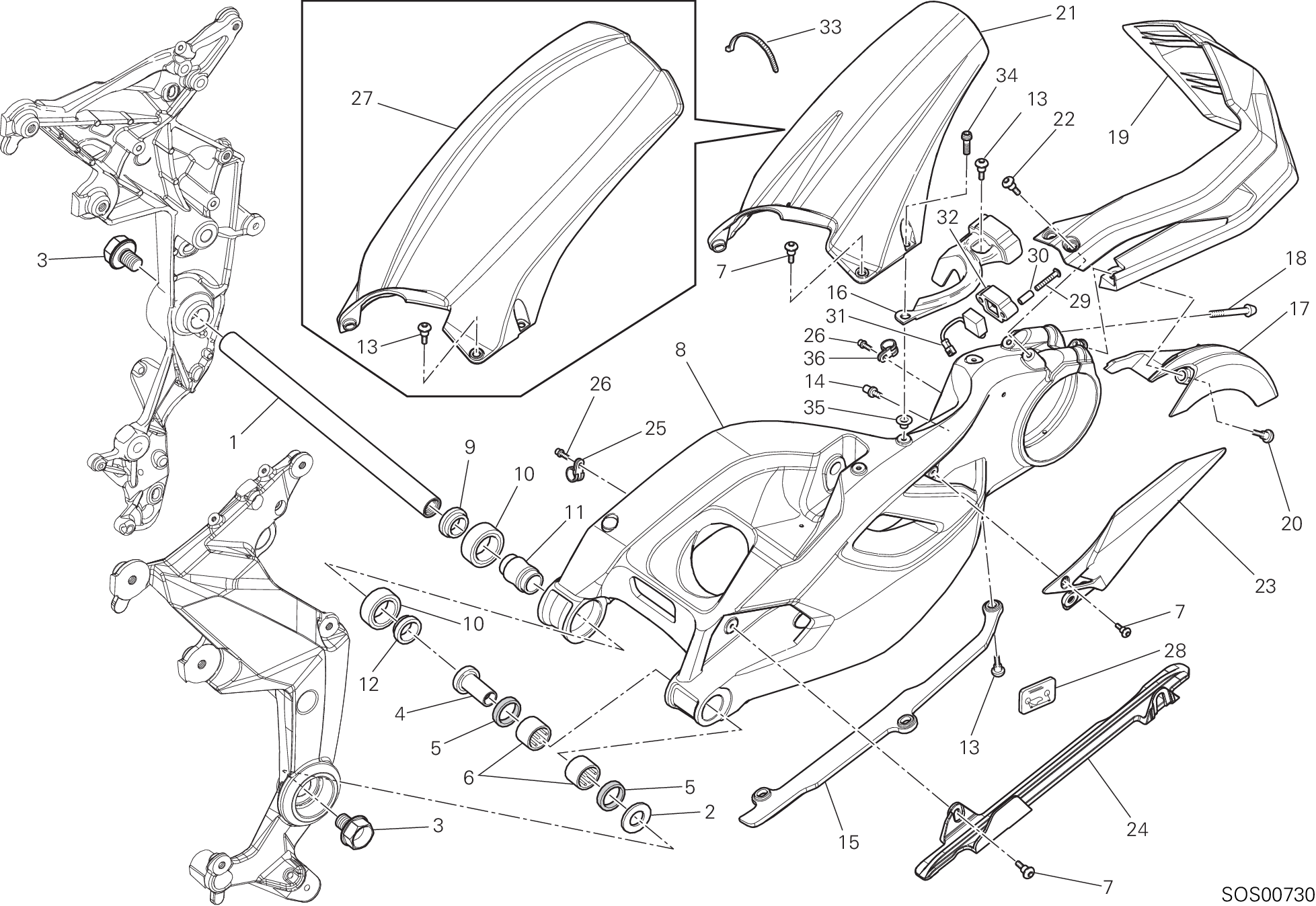 28A BRAS OSCILLANT POUR MULTISTRADA 1200 S TOURING D AIR 2014