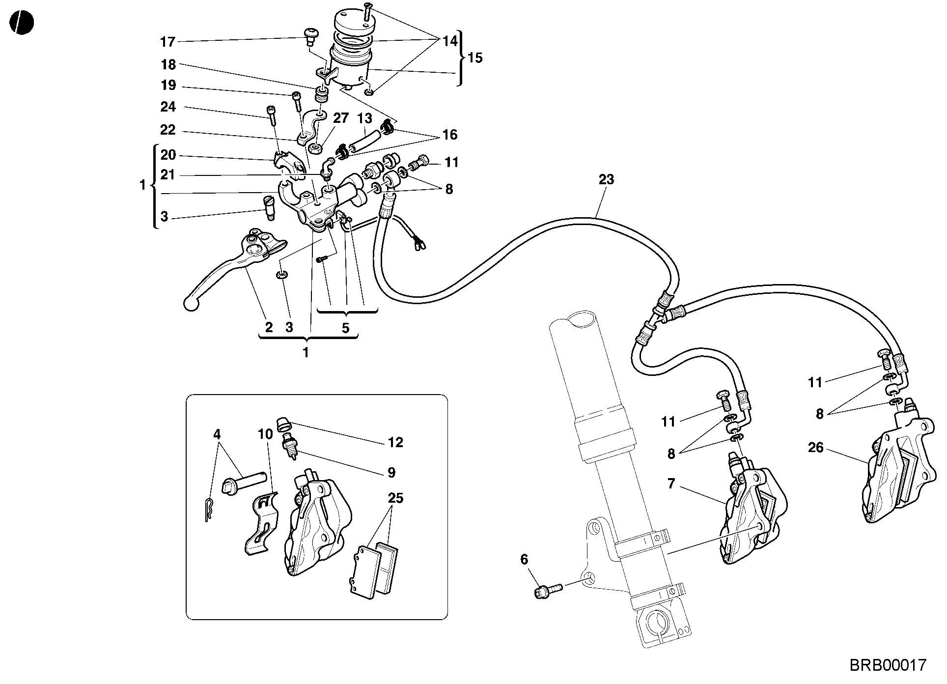 025 SYSTEME DE FREIN AVANT POUR SUPERBIKE 996 2001