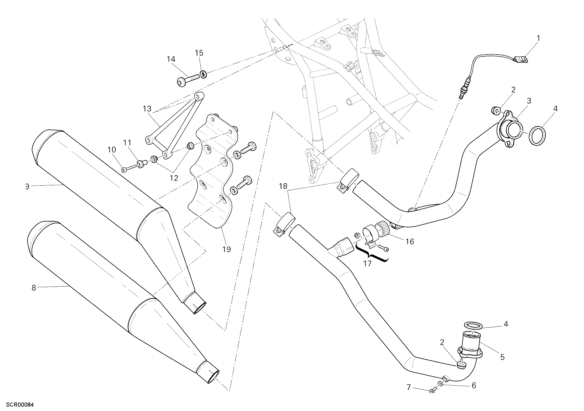 020 ECHAPPEMENT POUR SPORTCLASSIC SPORT 1000 SINGLE SEAT 2006
