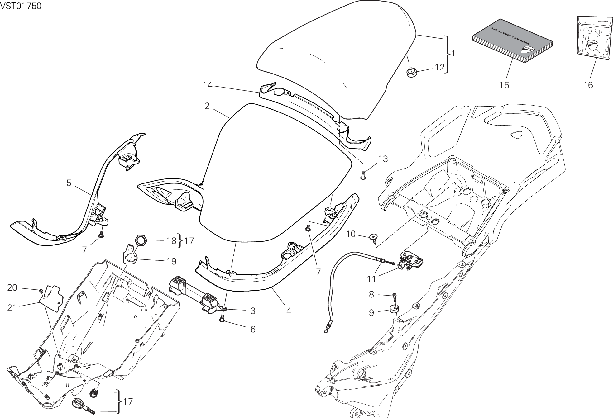 033 SELLE POUR MULTISTRADA 1260 S ABS 2018