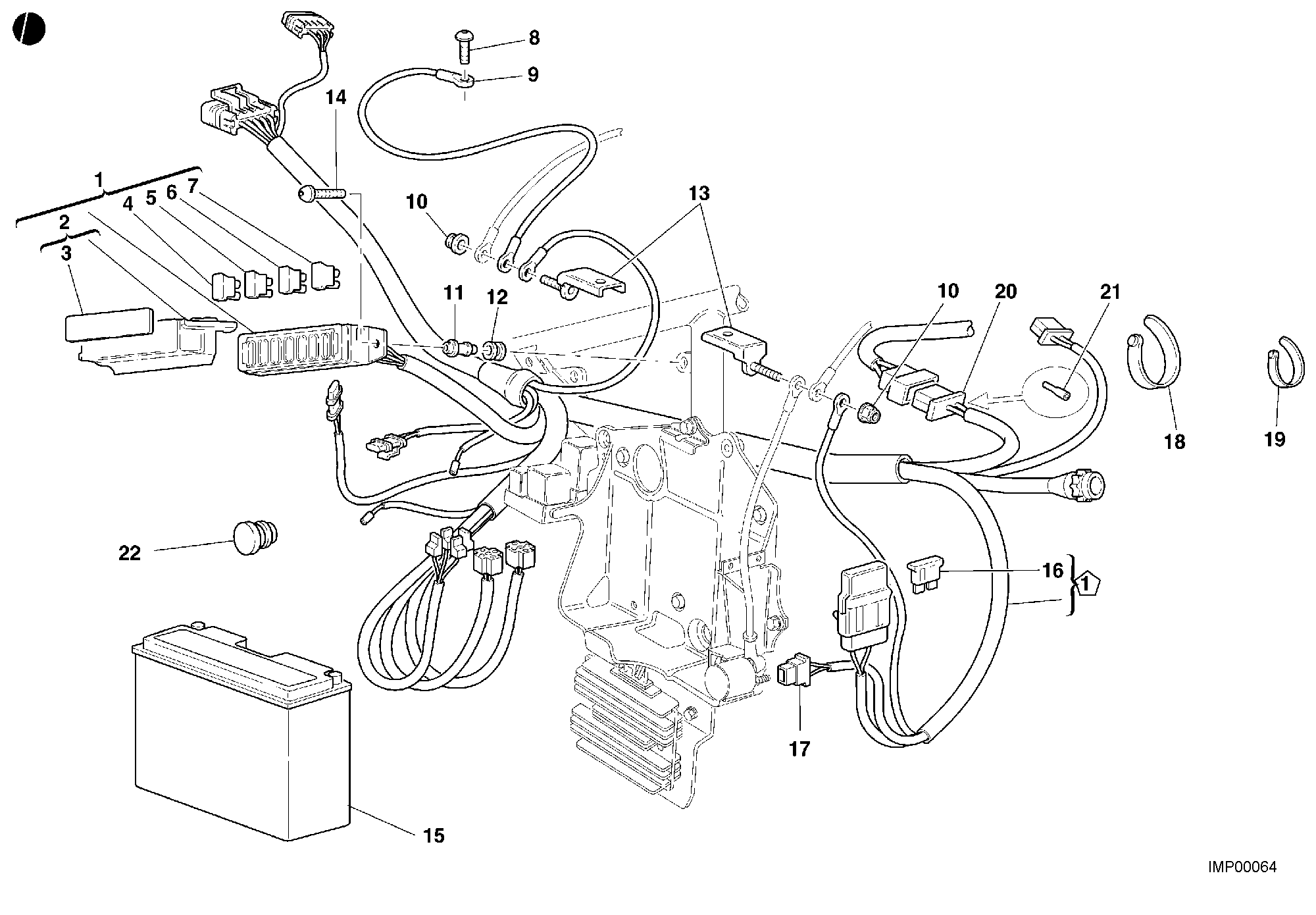 017 FAISCEAU DE FILS POUR SUPERBIKE 996 2001