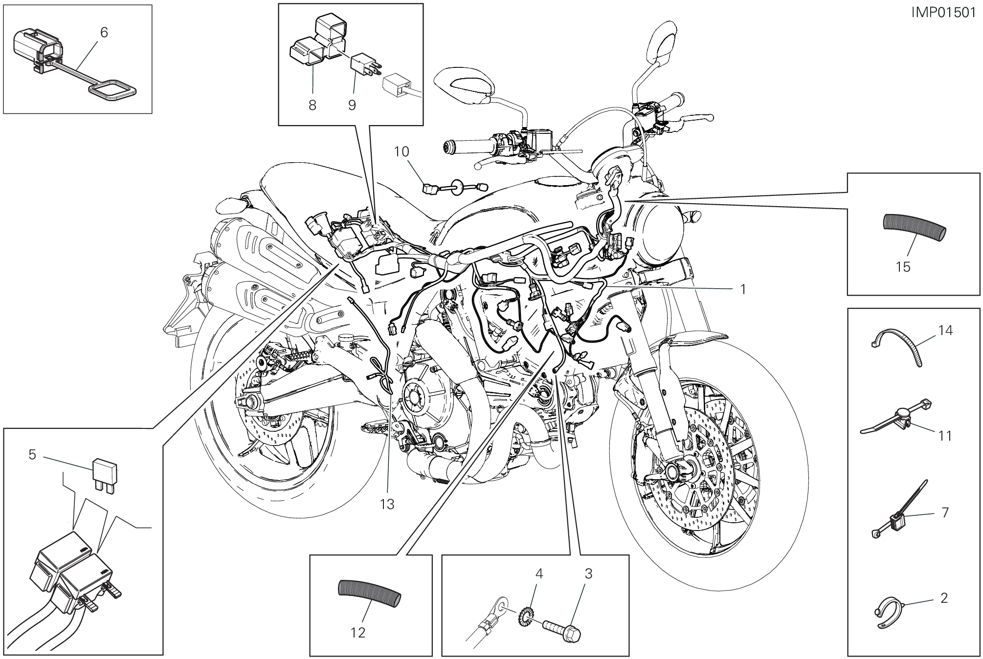 13B CIRCUIT ELECTRIQUE VEHICULE POUR SCRAMBLER 1100 PRO 2020