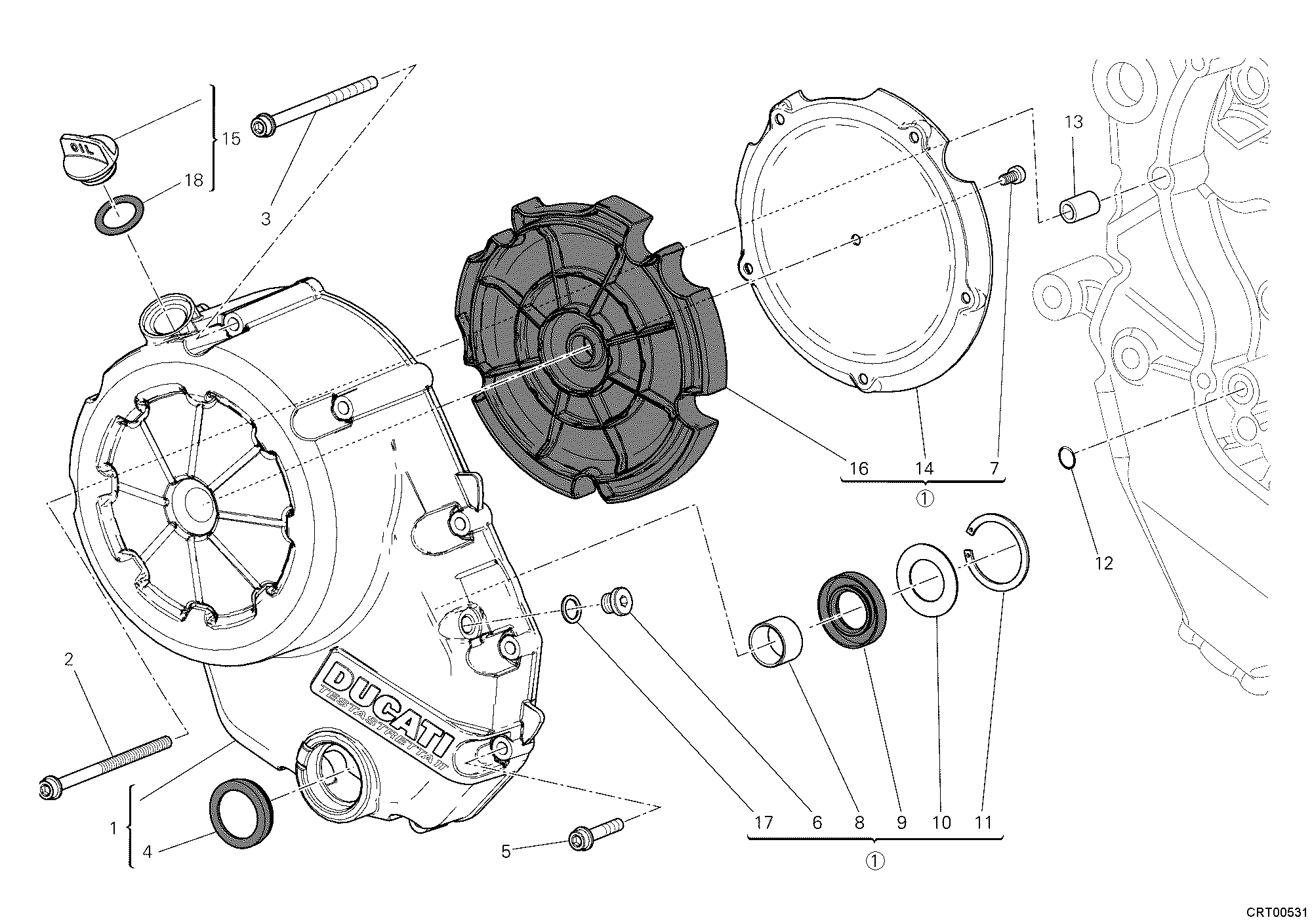 005 COUVERCLE EMBRAYAGE POUR DIAVEL STRADA 2014
