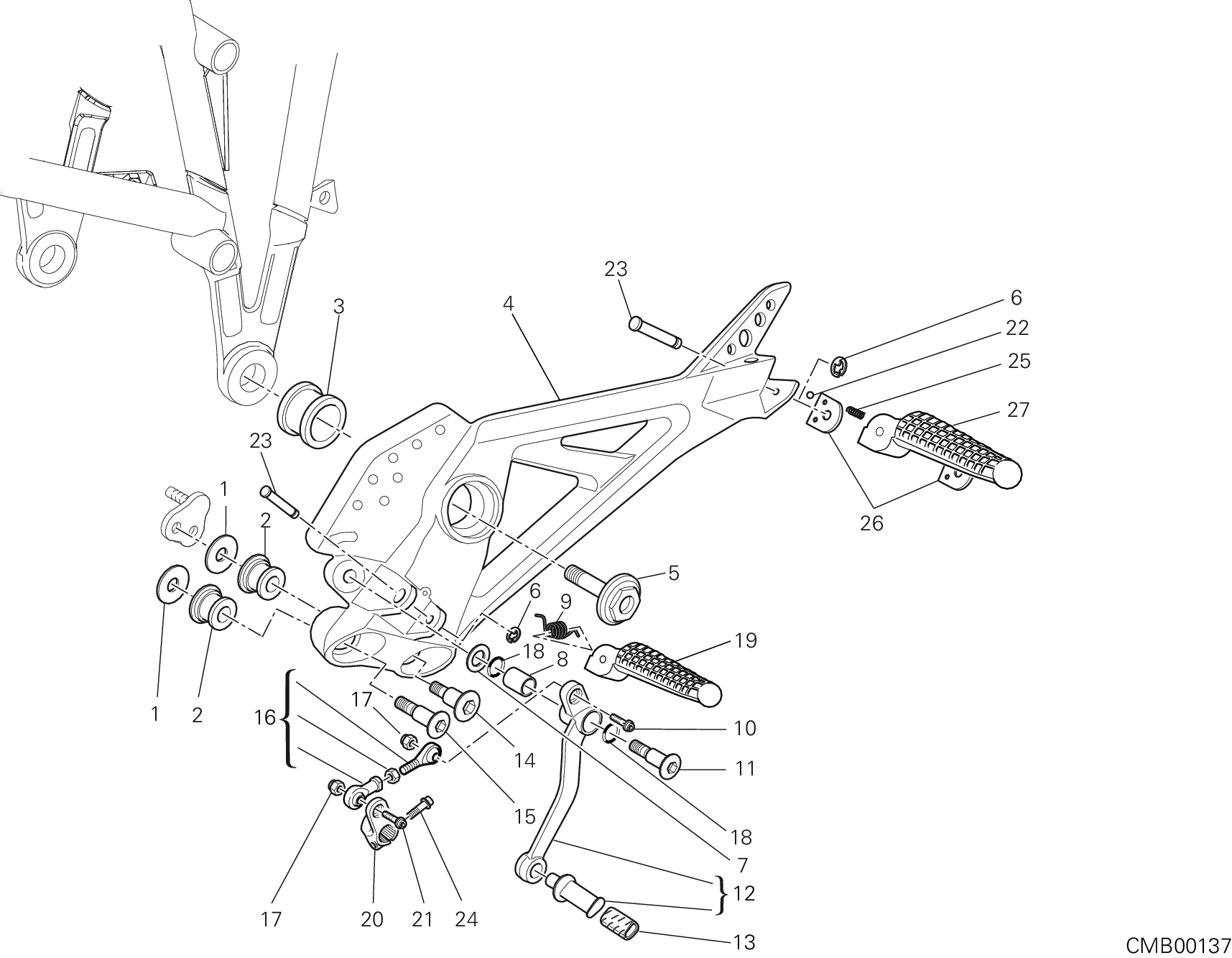 31A REPOSE PIED GAUCHE POUR MULTISTRADA 1100 2007
