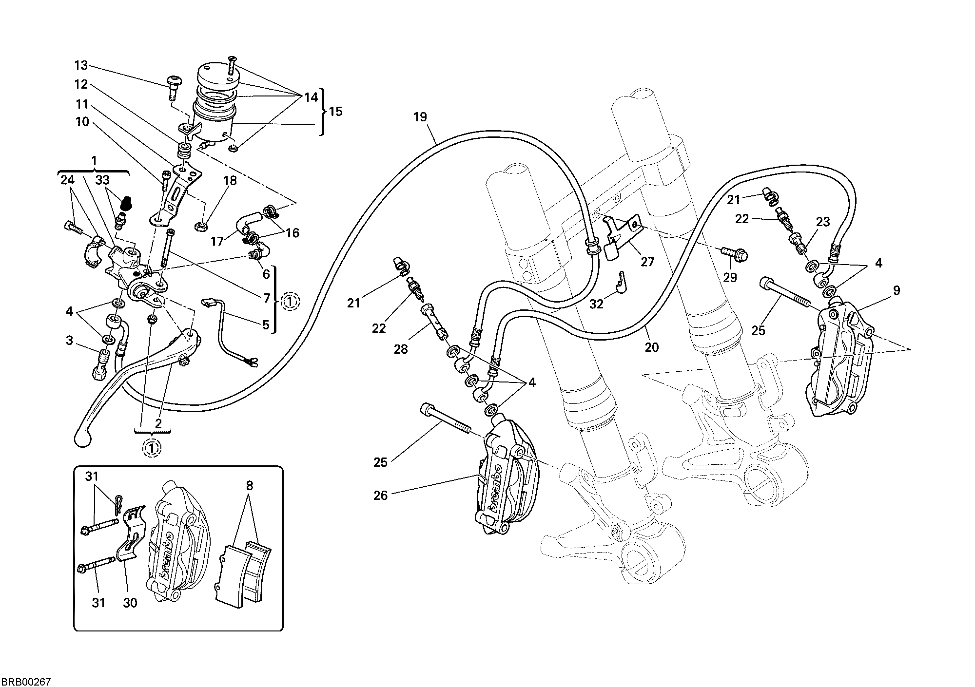 024 SYSTEME DE FREIN AVANT POUR SUPERBIKE 848 2008