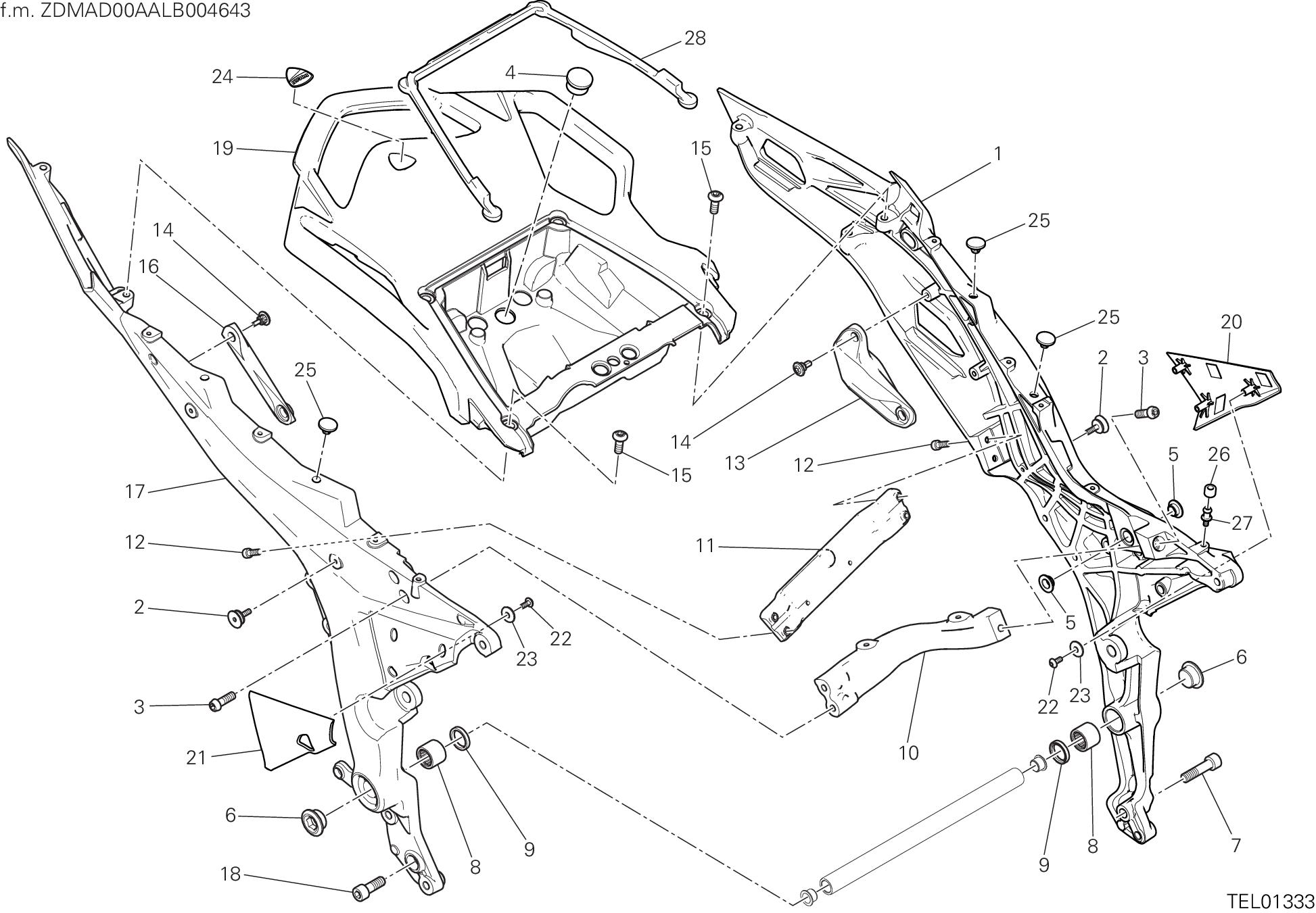 027 BRIDE ARRIERE POUR MULTISTRADA 950 S SW 2020