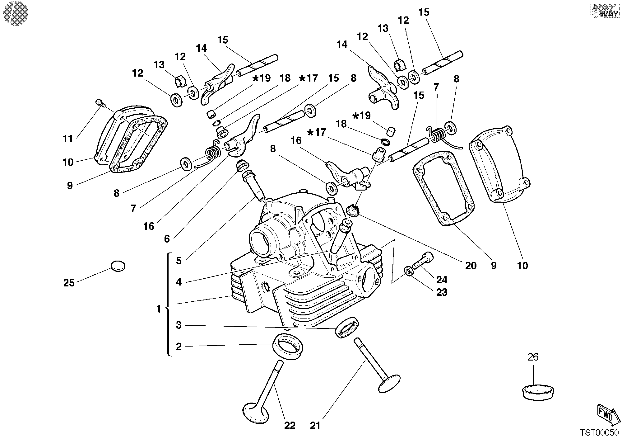 014 CULASSE VERTICALE POUR SUPERSPORT 750 SS 2002