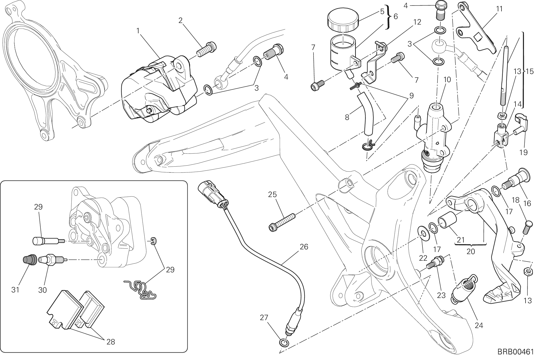 025 SYSTEME DE FREIN ARRIERE POUR MONSTER 1200 2014