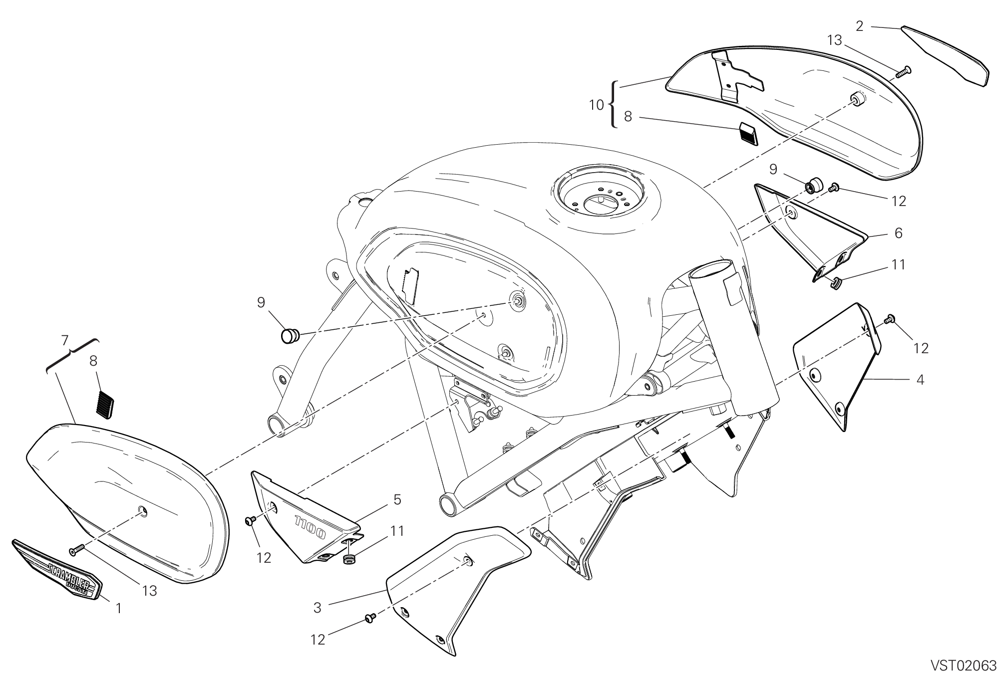 37A HABILLAGE POUR SCRAMBLER 1100 PRO 2020