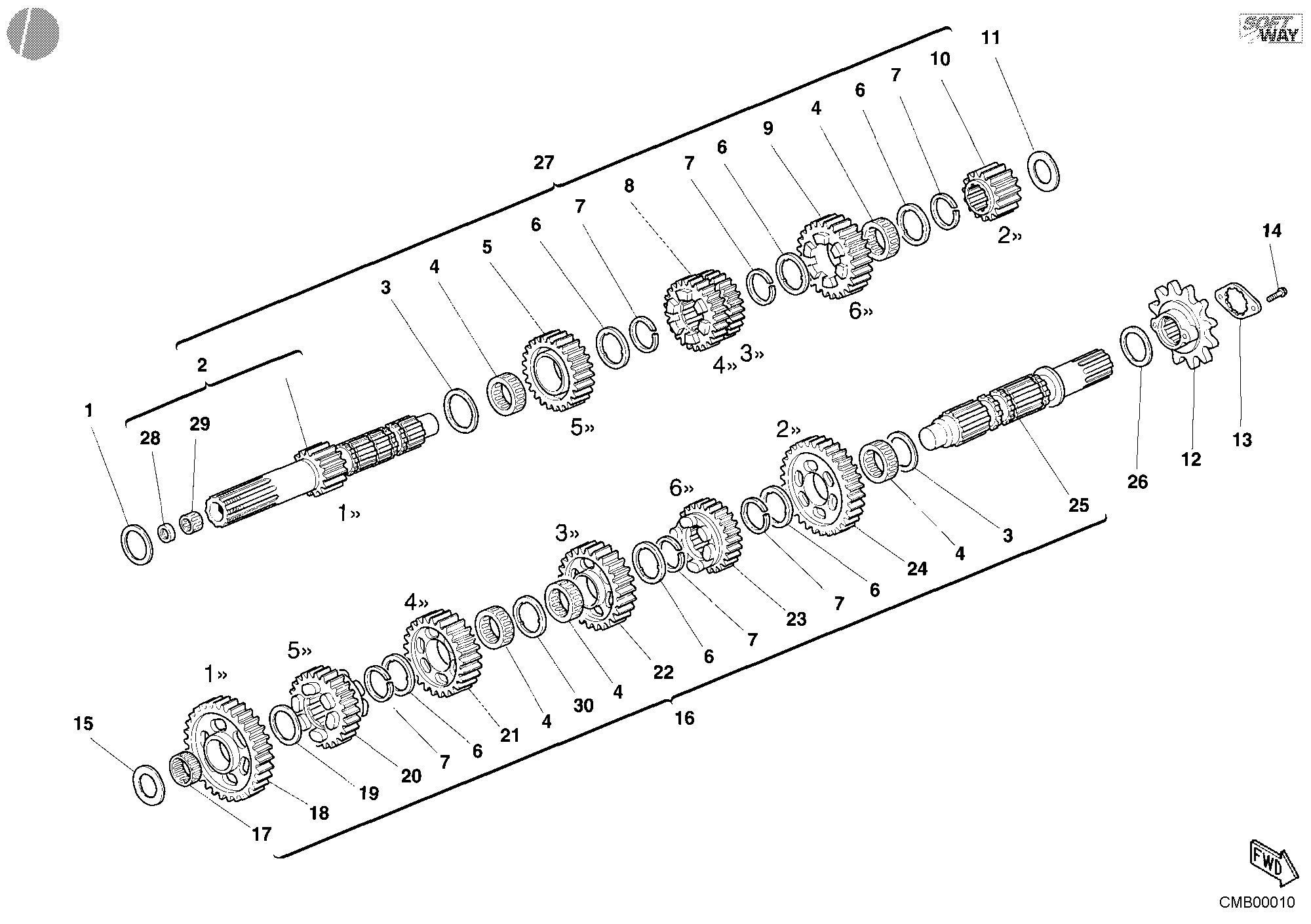 003 BOITE DE VITESSES POUR SUPERBIKE 748 E 2002