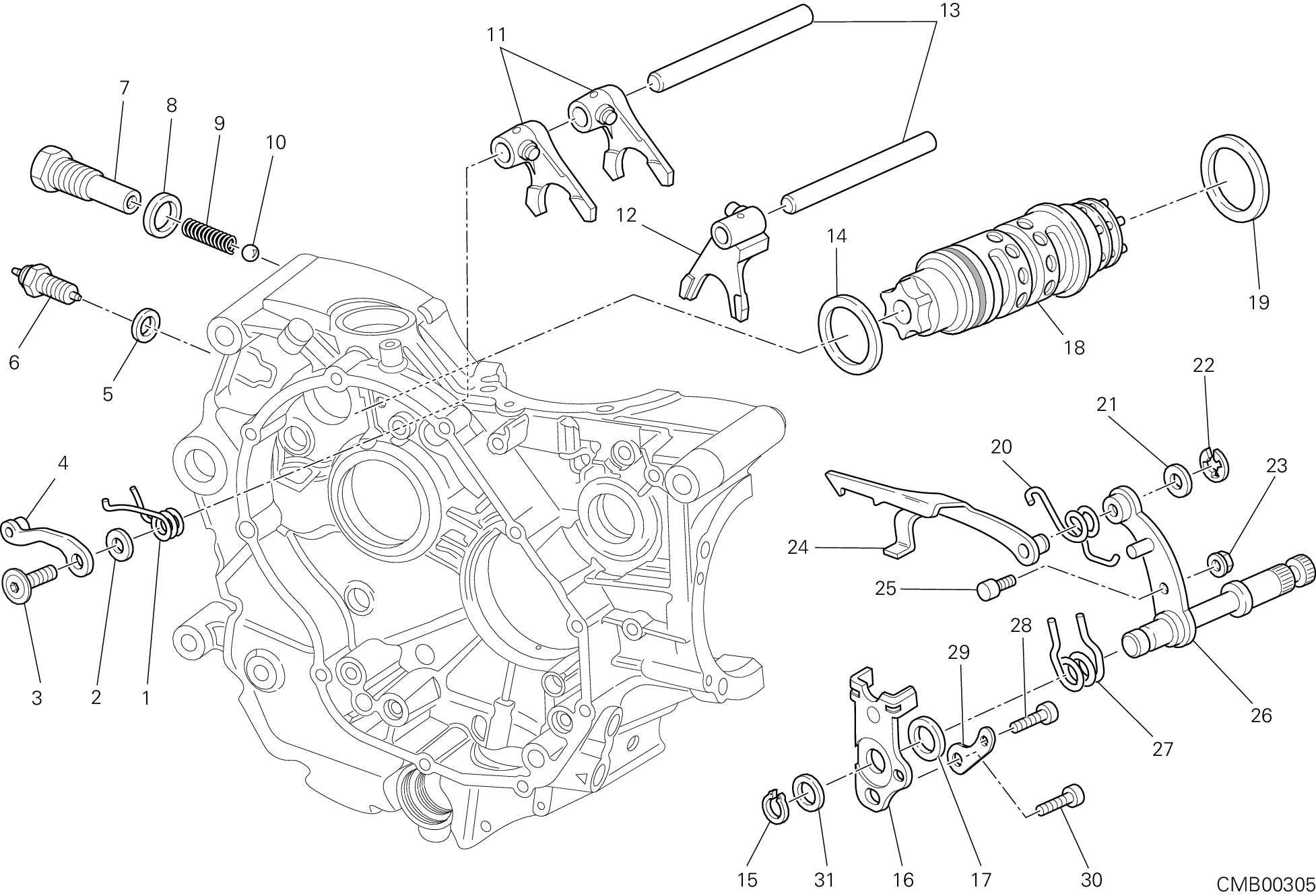 002 ARBRE SELECTEUR DE VITESSES POUR HYPERMOTARD 796 2010