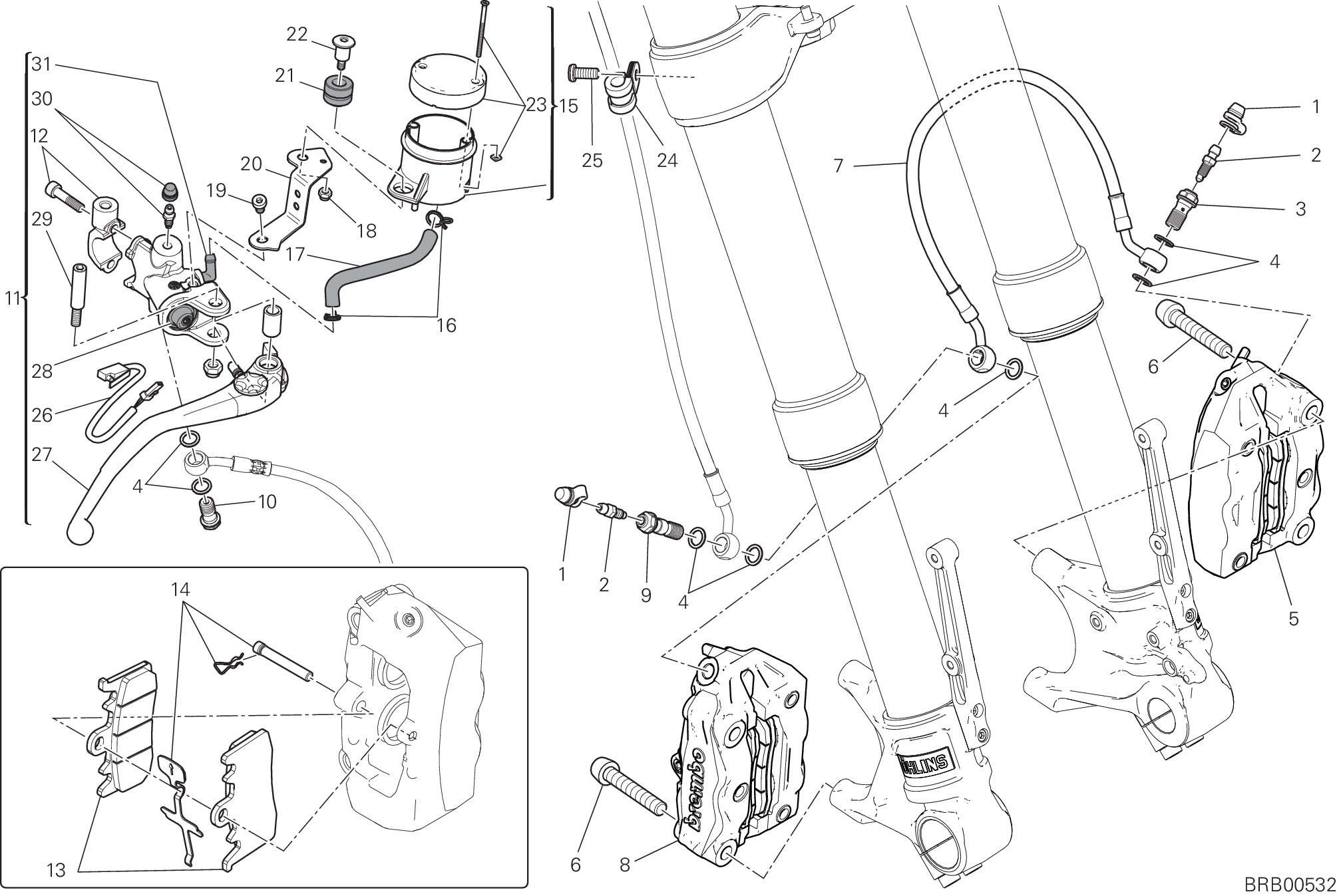 024 SYSTEME DE FREIN AVANT POUR HYPERMOTARD 939 SP 2016