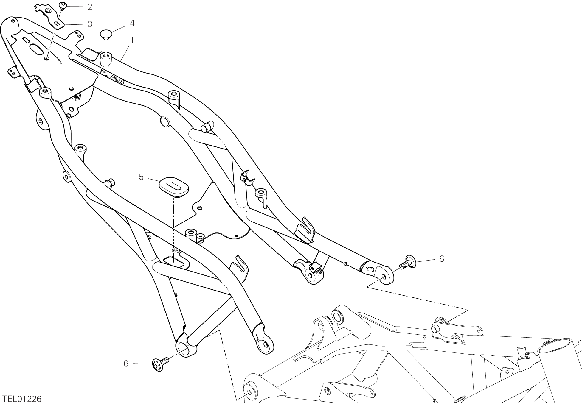 32B BRIDE ARRIERE POUR HYPERMOTARD 950 2019
