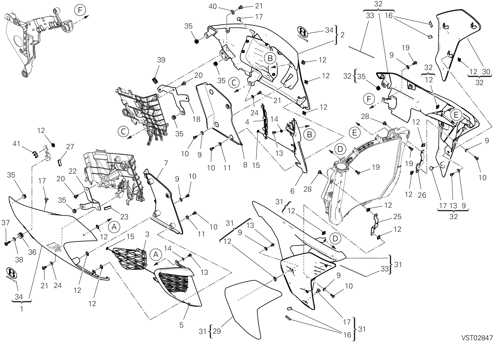36B HABILLAGE POUR DIAVEL FOR BENTLEY 2024