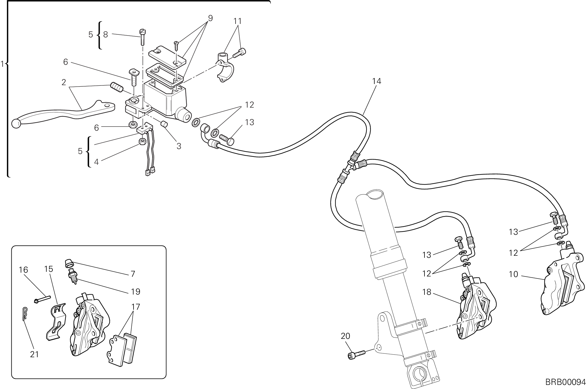 027 SYSTEME DE FREIN AVANT POUR SUPERSPORT 800 SS 2004