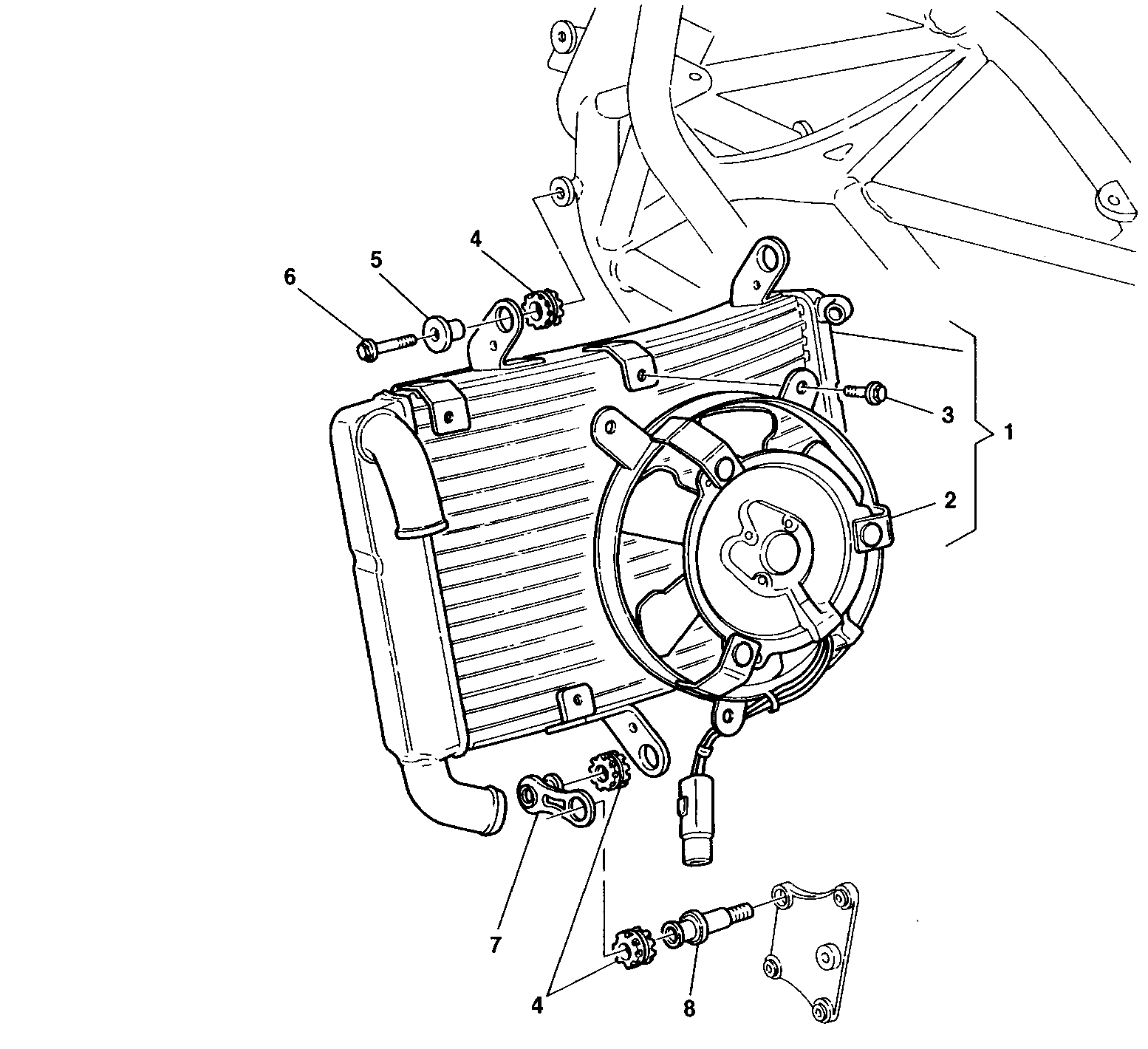 032 RADIATEUR DEAU POUR SUPERBIKE 748 1998