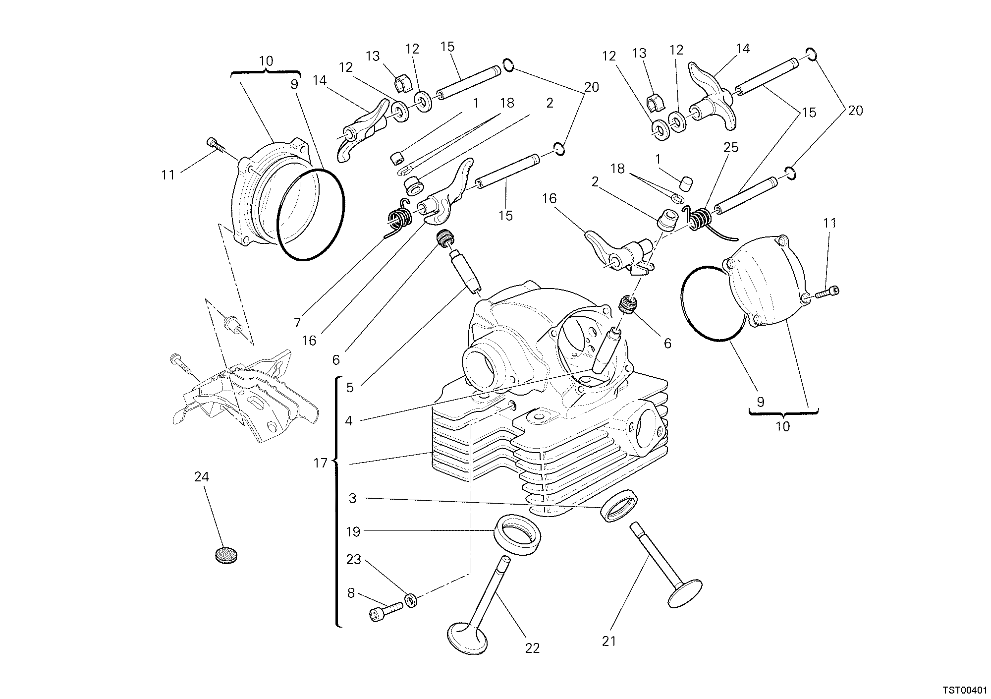 014 CULASSE VERTICALE POUR MONSTER 1100 ABS 2010