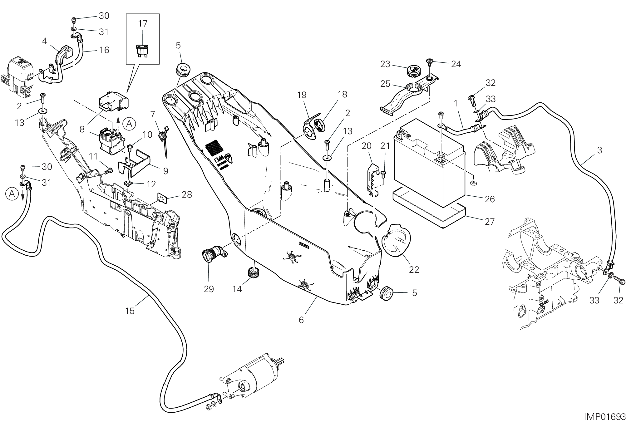 13D SUPPORT BATTERIE POUR MULTISTRADA V4 2025