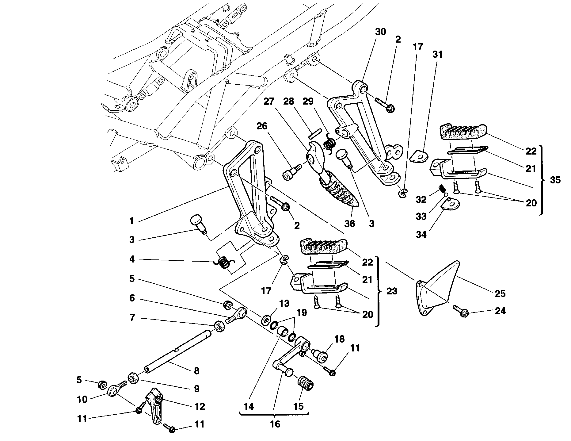 020 REPOSE PIED GAUCHE POUR SPORT TOURING ST2 1997