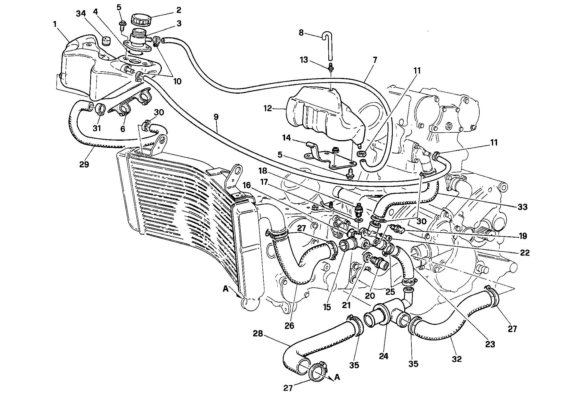 033 CIRCUIT DE REFROIDISSEMENT POUR SUPERBIKE 916 SENNA 1994