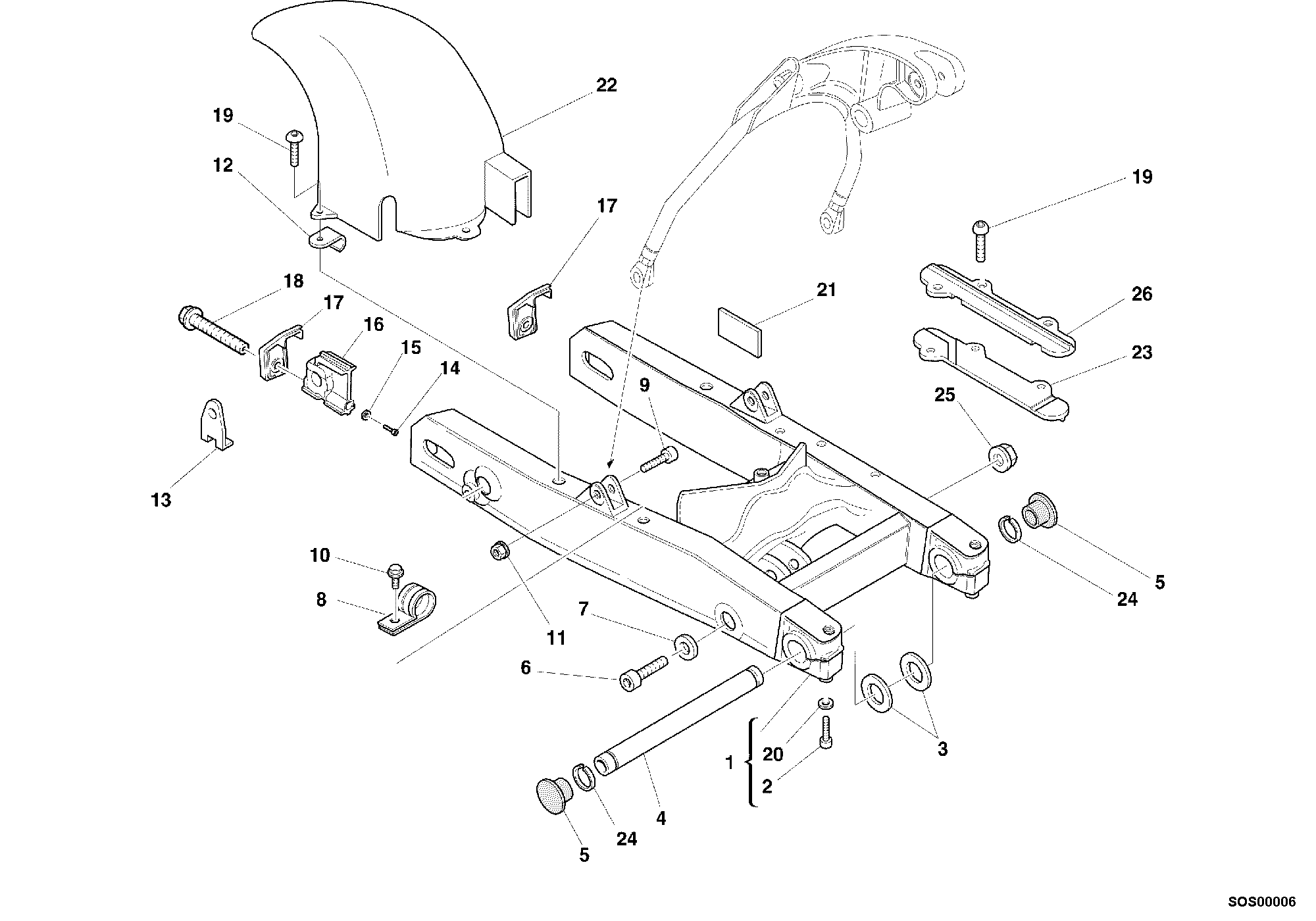 033 BRAS OSCILLANT POUR MONSTER 750 2001