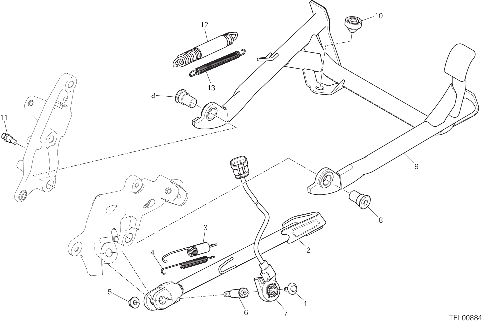 22A BEQUILLE LATERALE POUR MULTISTRADA 1200 S TOURING 2015