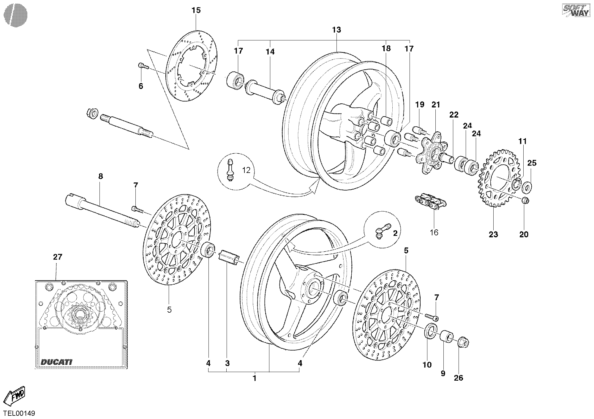 025 ROUES POUR MONSTER 620 2002