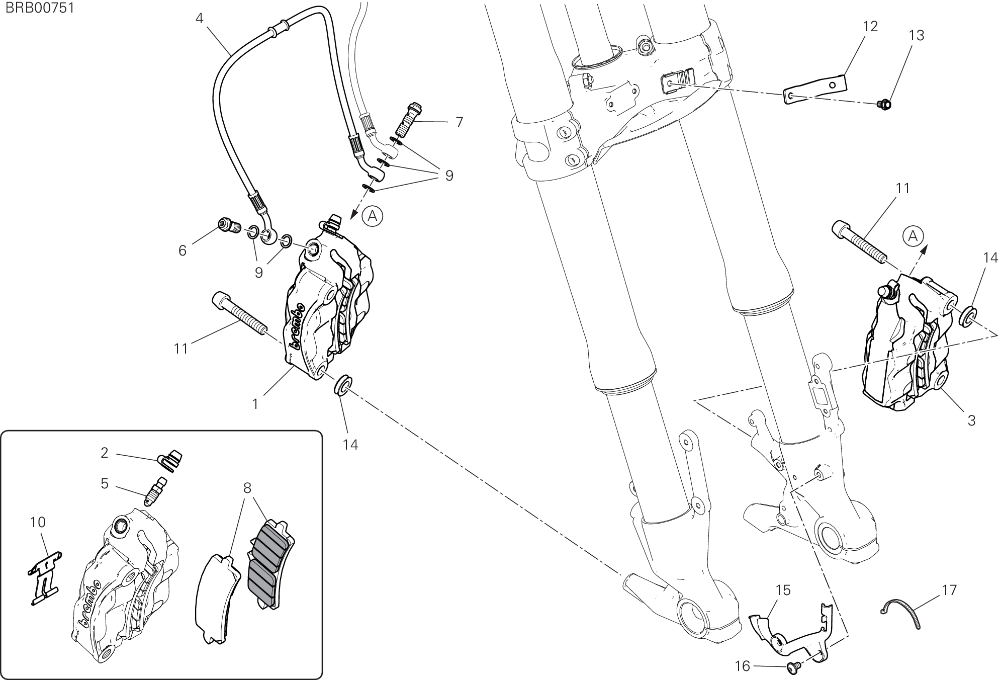 20B SYSTEME DE FREIN AVANT POUR MULTISTRADA V4S 2021